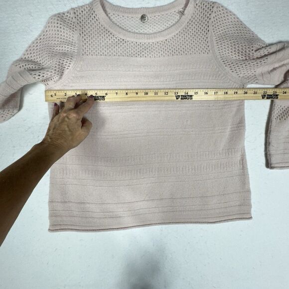 Margaret O’Leary 100% Cashmere Sweater Blush Bell Sleeve size Large - Picture 5 of 8